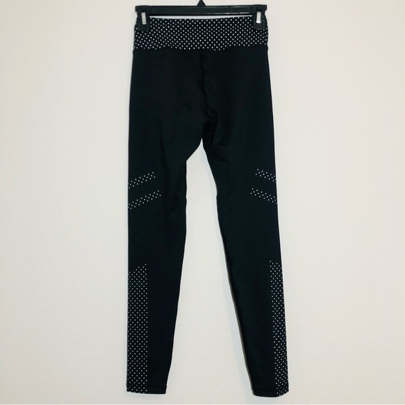 All Fenix Black Leggings with White Color Block Accent Polka Dots size XS - Picture 8 of 9